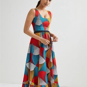 Anthropologie Sika 26W Geometric Tank Plus Midi Dress ALTERED